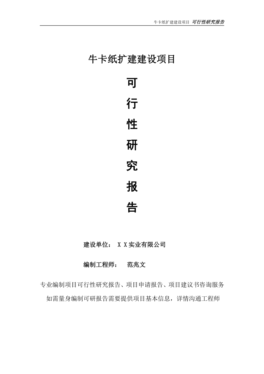 牛卡纸扩建项目可行性研究报告-完整可修改版.doc_第1页