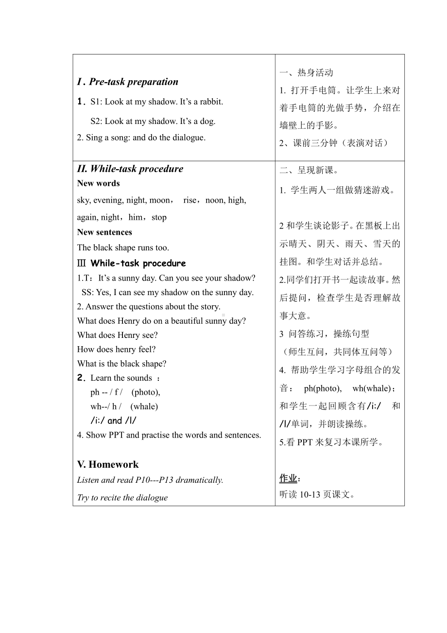 沪教版（三起）四年级下册Module 1 Using my five senses-3 Look and Say-教案、教学设计-公开课-(配套课件编号：00c4f).docx_第2页