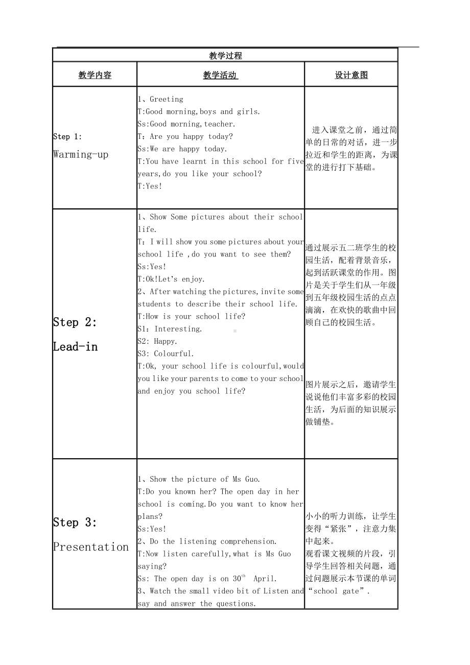 沪教版（三起）五年级下册Module 3 Things we do-7 Open Day-教案、教学设计-市级优课-(配套课件编号：401a9).doc_第2页