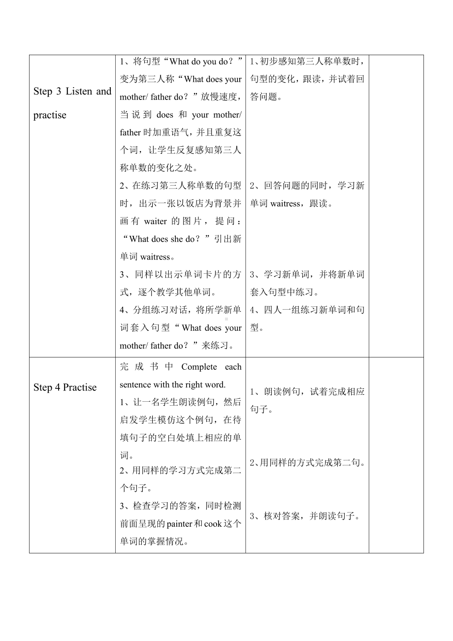 川教版六年级下册英语Unit 1 Different Jobs-Lesson 1 What Does Your Father Do -教案、教学设计--(配套课件编号：501c4).docx_第2页