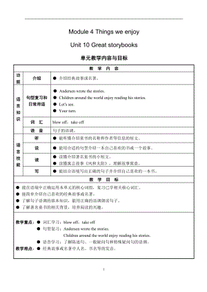 沪教版（三起）六下英语Module 4 Things we enjoy-10 Great storybooks-教案、教学设计-市级优课-(配套课件编号：40024).docx