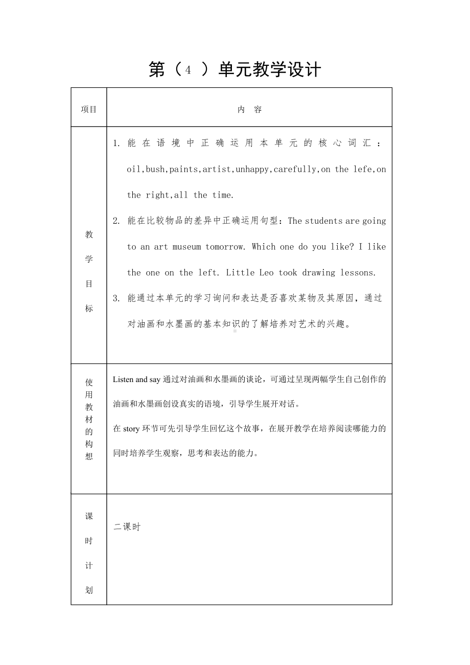 沪教版（三起）六下英语Module 2 Work and play-4 Art-教案、教学设计-公开课-(配套课件编号：457e8).doc_第2页