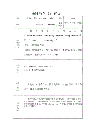 沪教版（三起）六下英语Module 4 Things we enjoy-11 Western festivals-教案、教学设计-公开课-(配套课件编号：d0141).doc