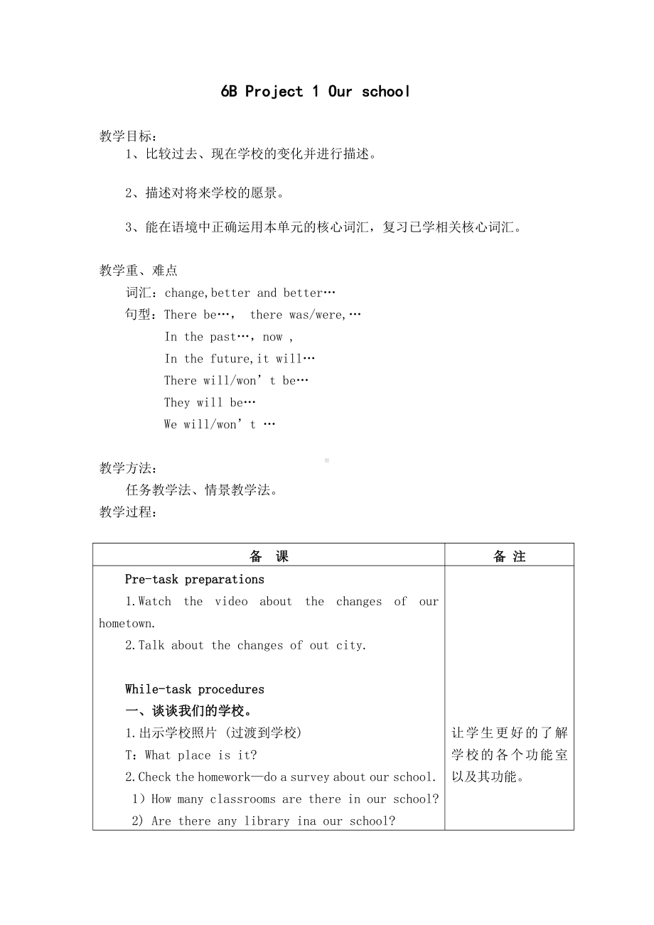 沪教版（三起）六下英语Module 1 Changes and differences-Project 1-教案、教学设计-市级优课-(配套课件编号：913ac).doc_第1页