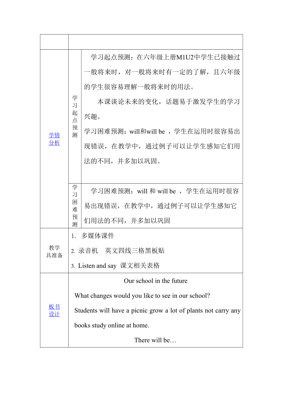 沪教版（三起）六下英语Module 1 Changes and differences-3 Our school in the future-教案、教学设计-公开课-(配套课件编号：70784).doc_第2页