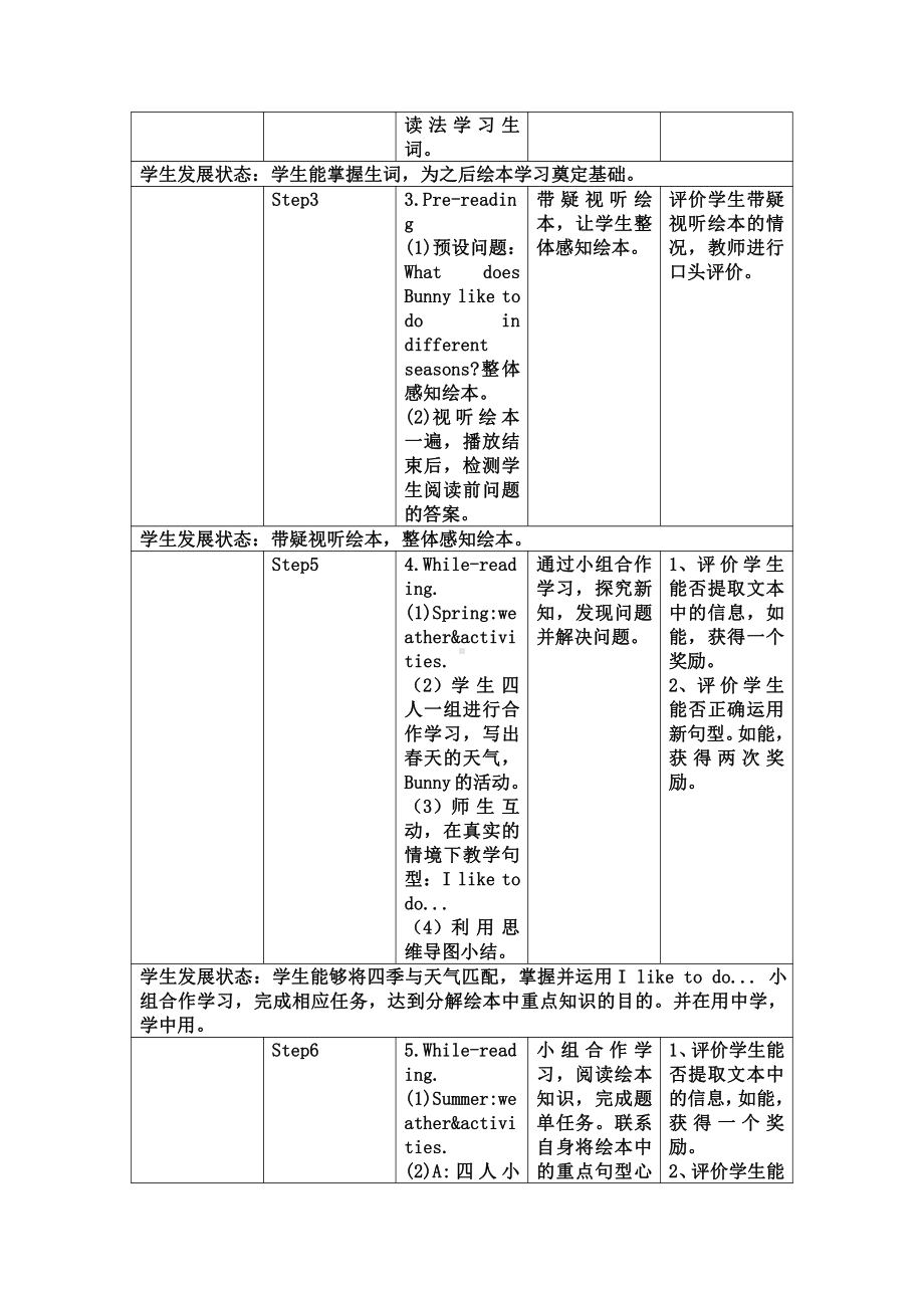 重庆大学版五年级下册Unit 3 Seasons of a Year-Story corner-教案、教学设计--(配套课件编号：1087b).docx_第3页