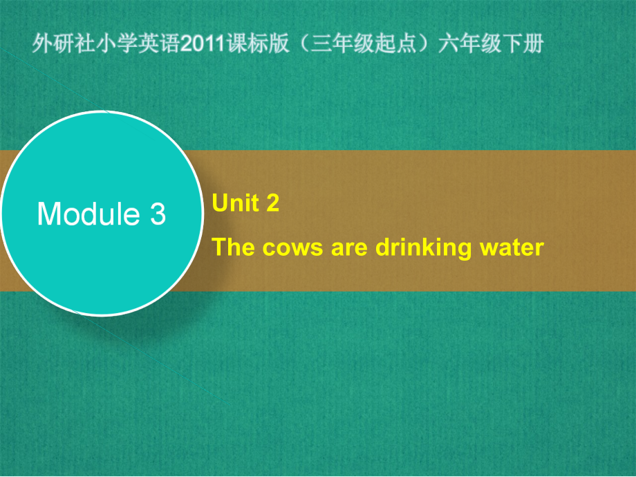 外研版（三起）六年级下册Module 3-Unit 2 The cows are drinking water.-ppt课件-(含教案+素材)-市级优课-(编号：012fc).zip