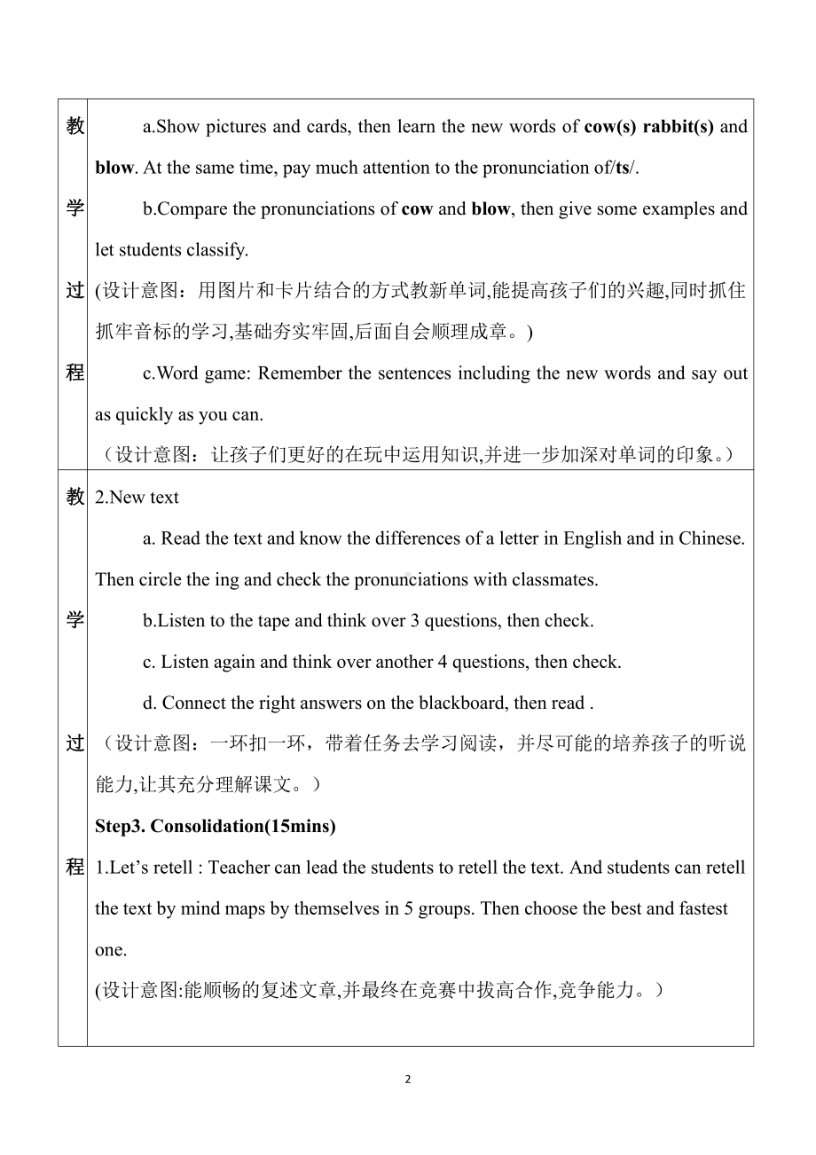 外研版（三起）六年级下册Module 3-Unit 2 The cows are drinking water.-教案、教学设计-省级优课-(配套课件编号：e0264).doc_第2页