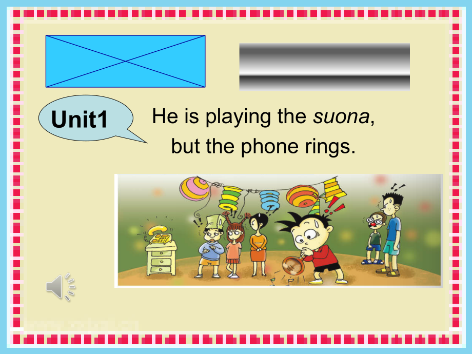 外研版（三起）六年级下册Module 5-Unit 1 He is playing the suona, but the phone rings.-ppt课件-(含教案+素材)-省级优课-(编号：d2032).zip