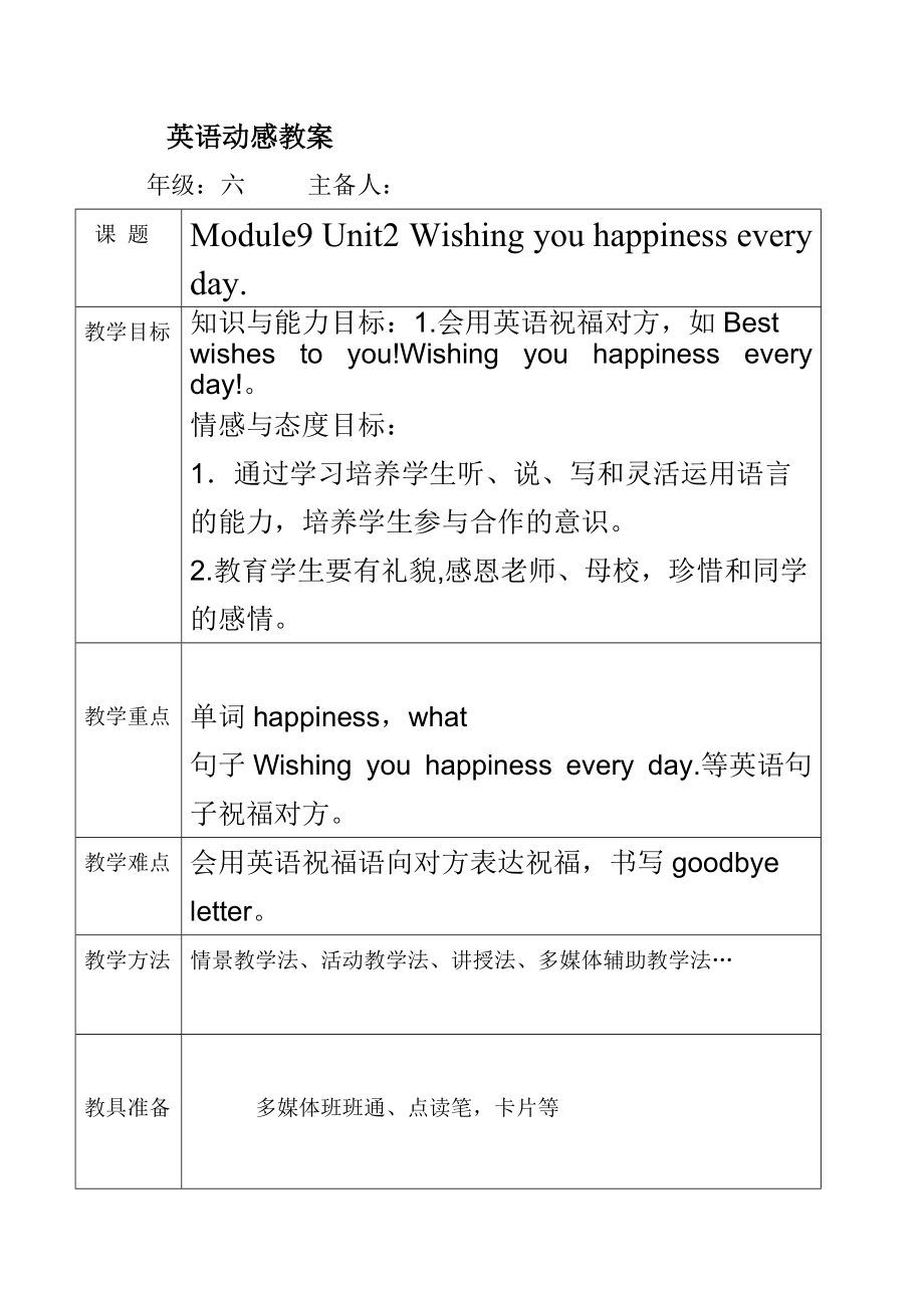 外研版（三起）六年级下册Module 9-Unit 2 Wishing you happiness every day.-ppt课件-(含教案)-公开课-(编号：903fa).zip