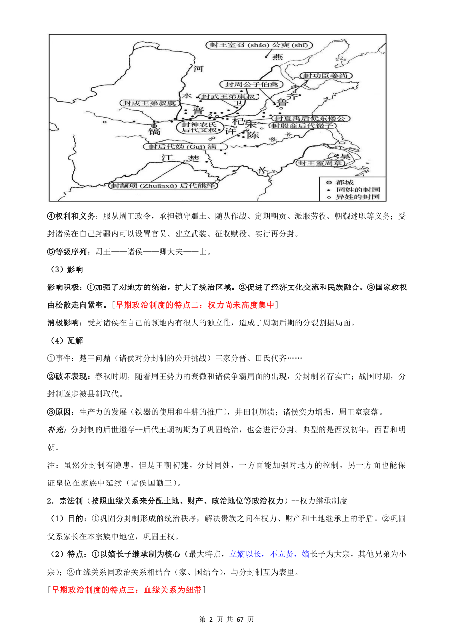 2022年高考历史一轮复习：人教版必修一全册核心知识点提纲（全面必备！）.doc_第2页