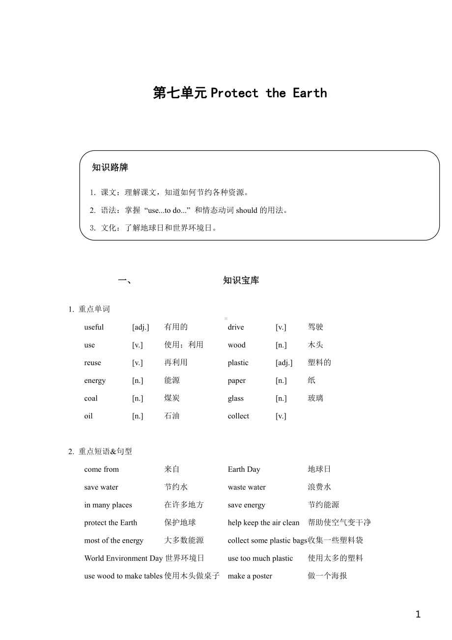 苏州译林版六年级英语上册第七单元基础知识梳理及练习.pdf_第1页