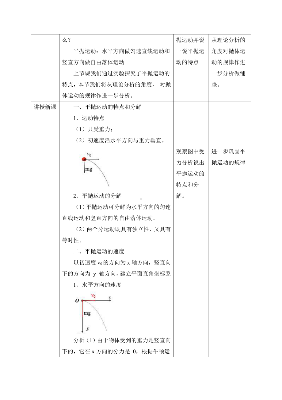 （2021新人教版）高中物理必修第二册5.4 抛体运动的规律 教案.docx_第2页