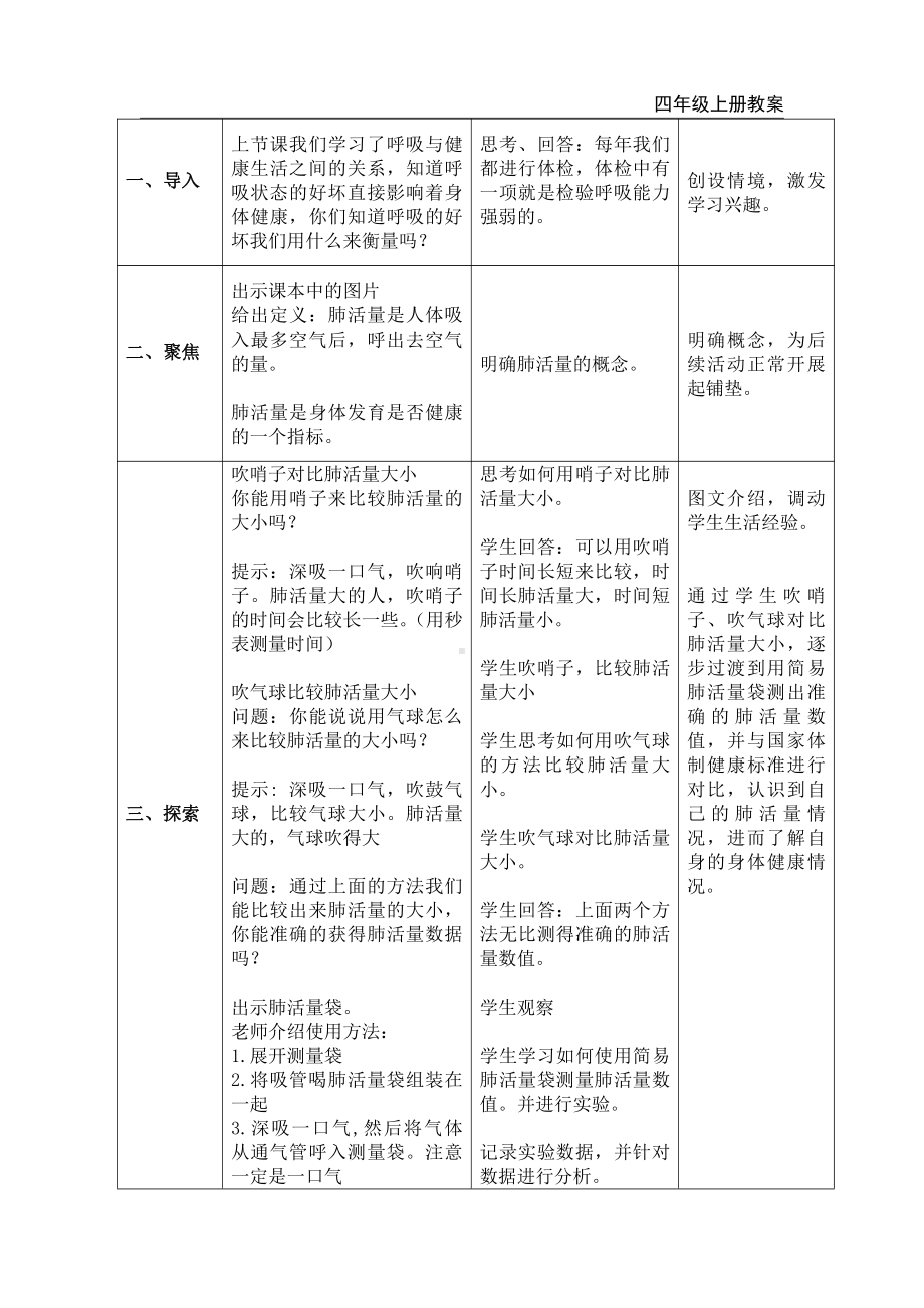 2021新教科版四年级上册科学第3课时 测量肺活量教案.doc_第2页