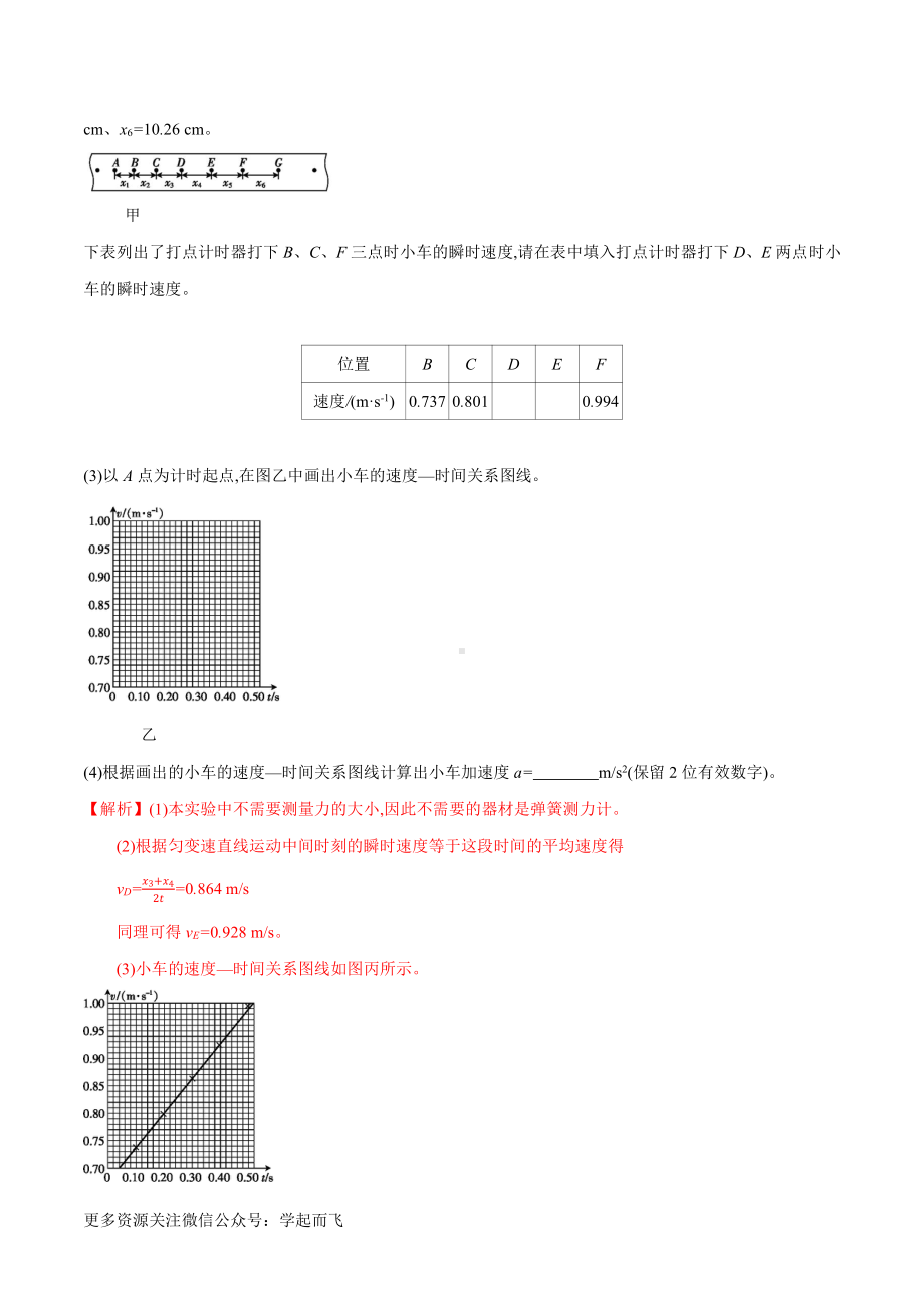 实验01 研究匀变速直线运动（解析版）-高中物理.docx_第3页