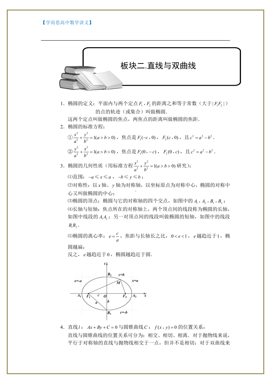 （ 高中数学讲义）直线与圆锥曲线.板块二.直线与双曲线.学生版.doc_第1页