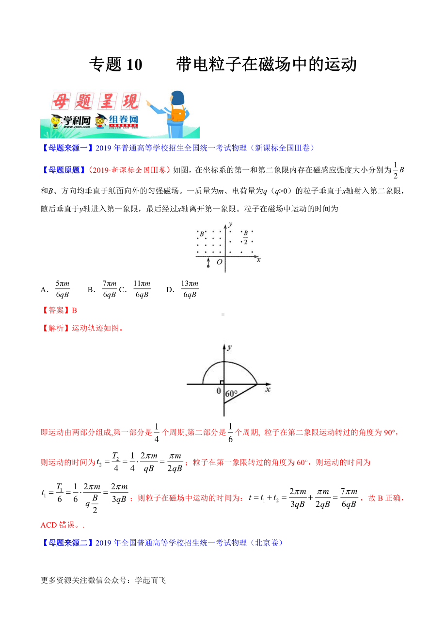 专题10带电粒子在磁场中的运动-高中物理.docx_第1页