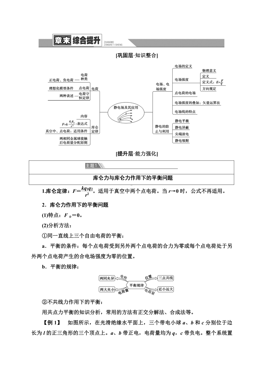 （2021新人教版）高中物理必修第三册第9章 章末综合提升复习讲义.doc_第1页