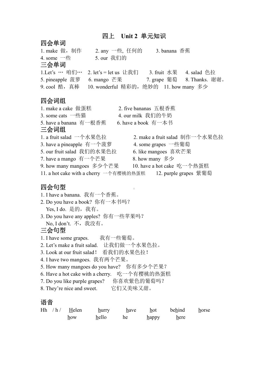 译林英语四年级上册1到4单元知识点.docx_第2页