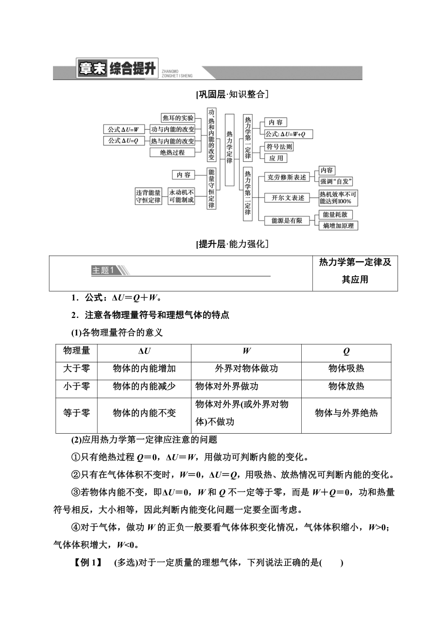 （2021新人教版）高中物理选择性必修第三册第3章 章末综合提升讲义.doc_第1页