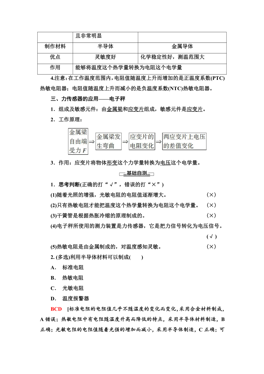 （2021新人教版）高中物理选择性必修第二册第5章 2.常见传感器的工作原理及应用讲义.doc_第2页