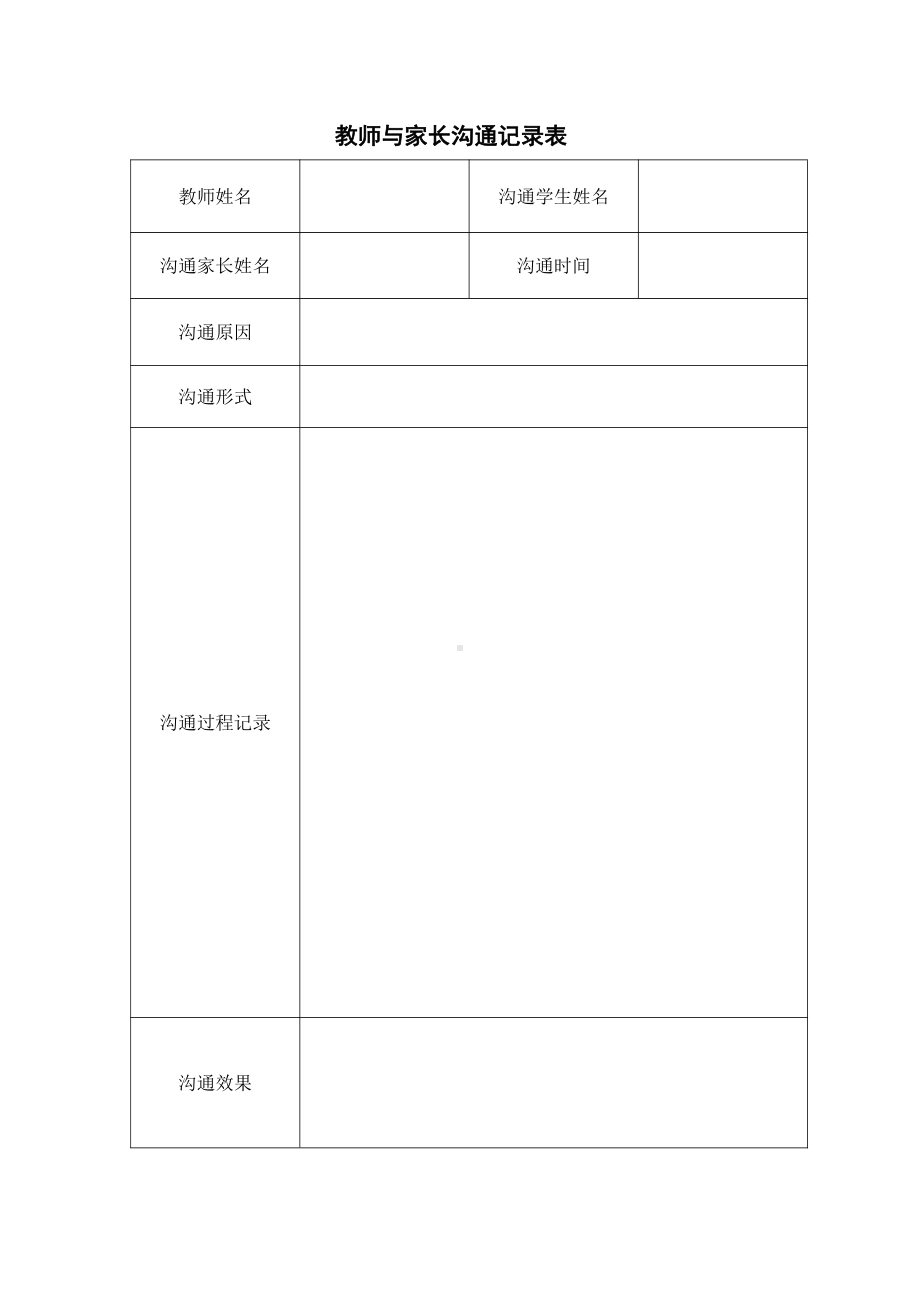 班主任常用表格：教师与家长沟通记录表.doc_第1页