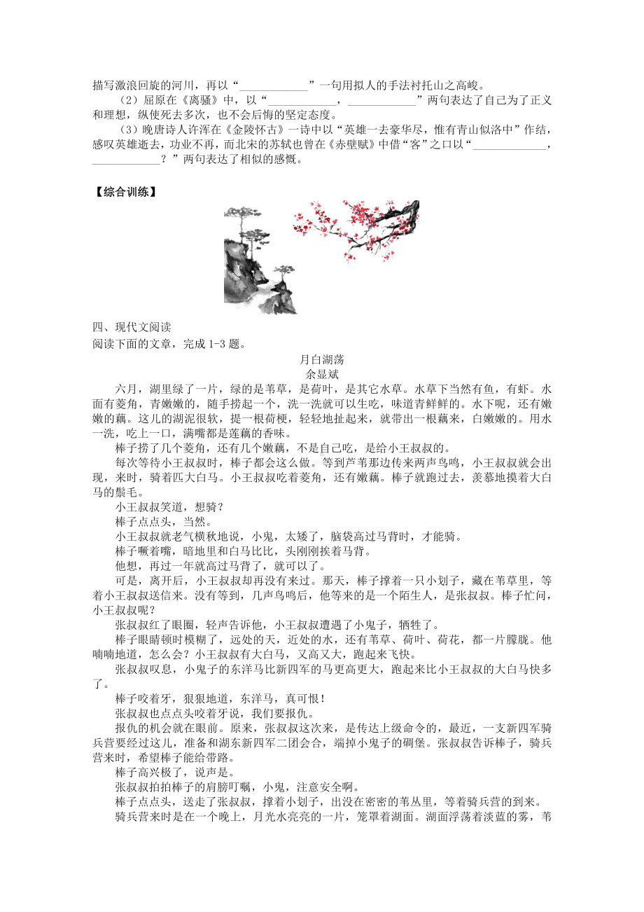 2022届高考语文复习课时作业：基础练+综合练（第96练）含解析.docx_第3页