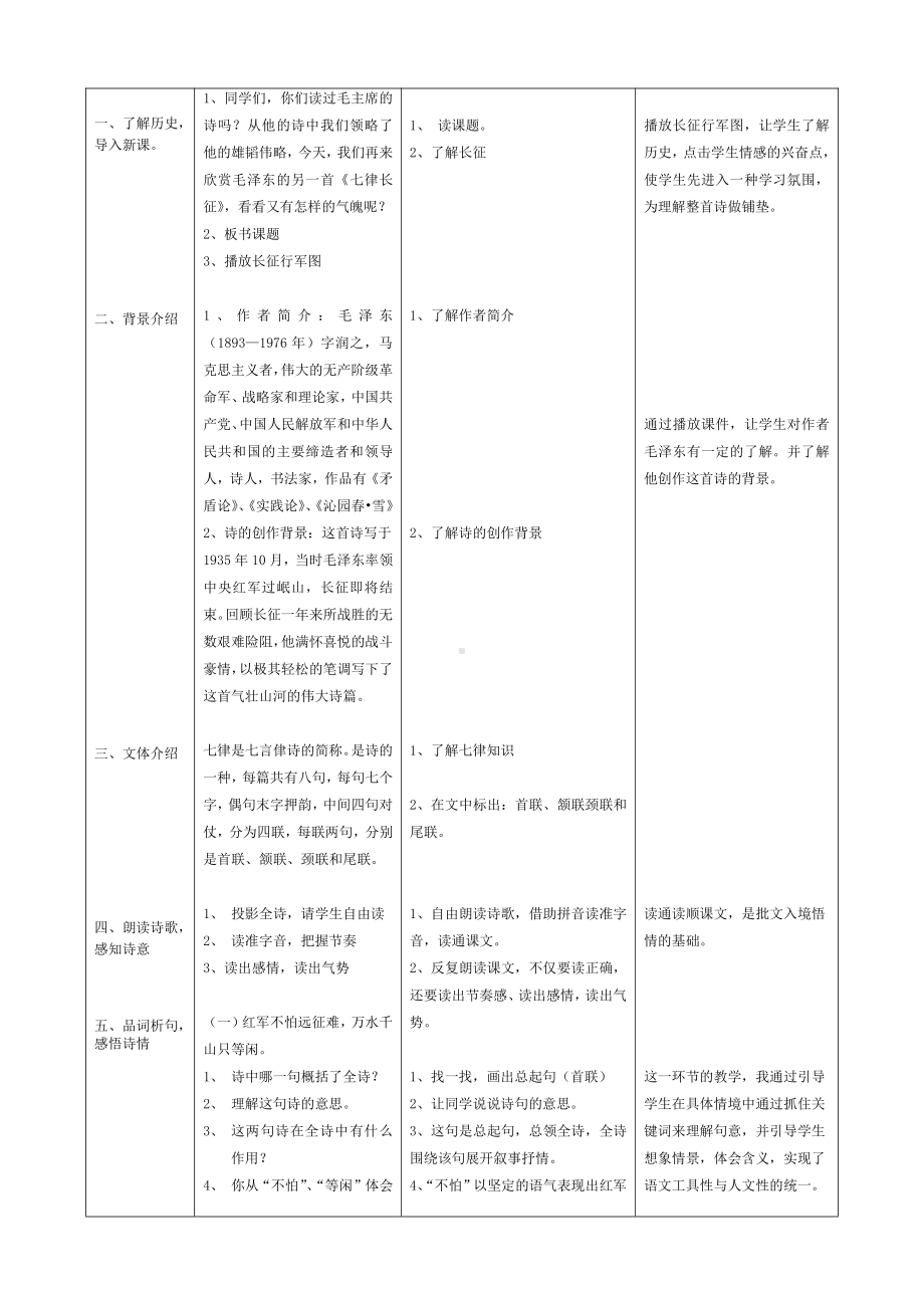 5 七律 · 长征（教案）-2021-2022学年语文六年级上册(1).doc_第2页