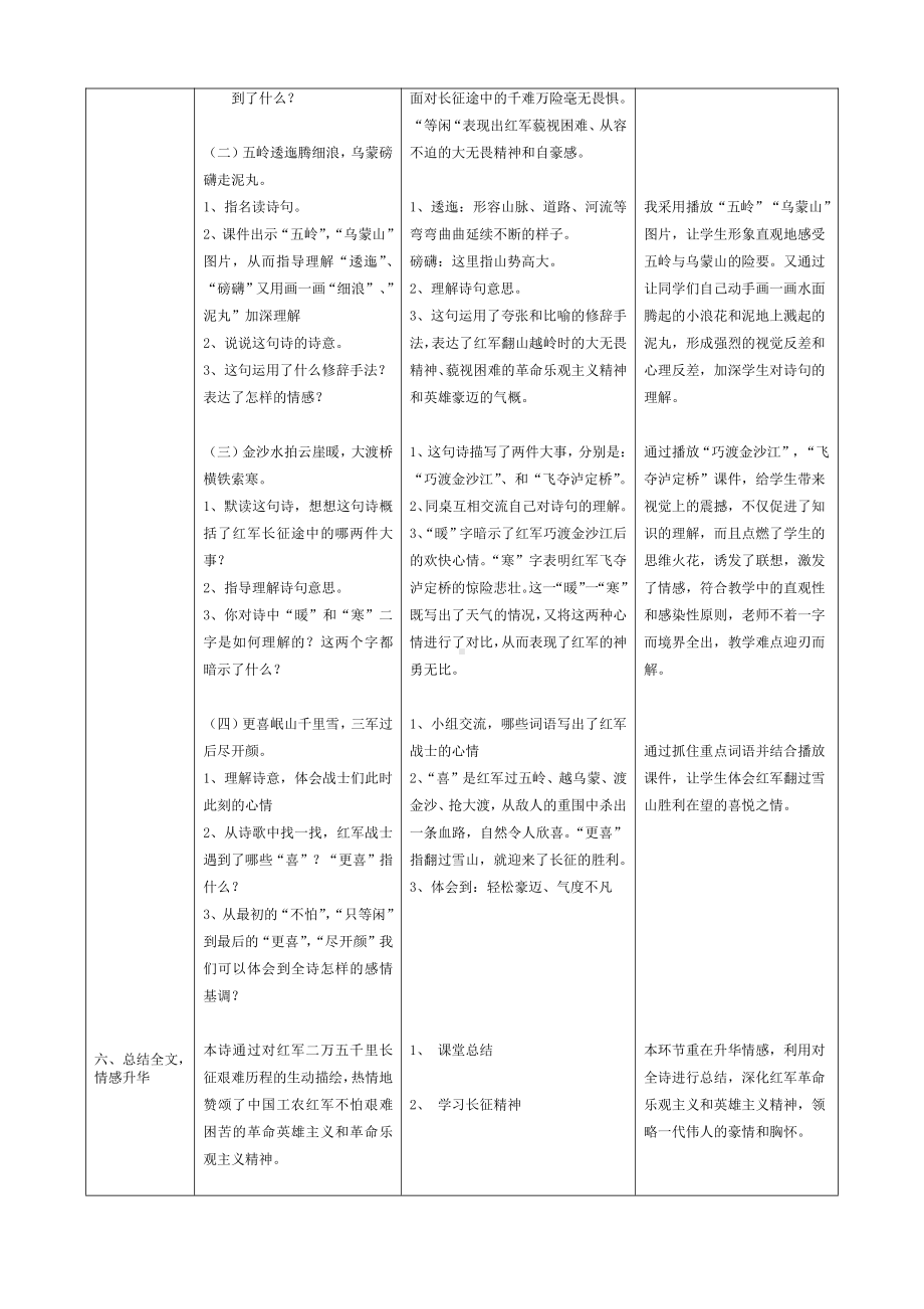 5 七律 · 长征（教案）-2021-2022学年语文六年级上册(1).doc_第3页