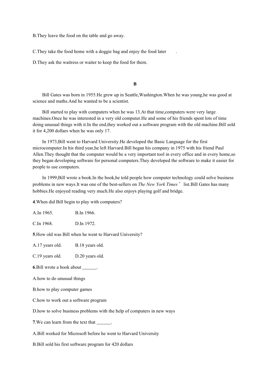 （2021新人教版）高中英语必修第一册Unit 4 Section Ⅲ　Listening and Talking,Reading for Writing 课后习题 ppt课件.docx_第3页