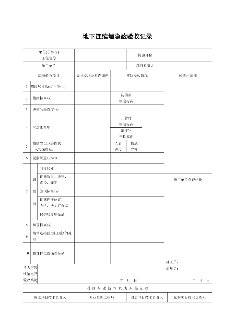 8地下连续墙隐蔽验收记录.doc_第1页