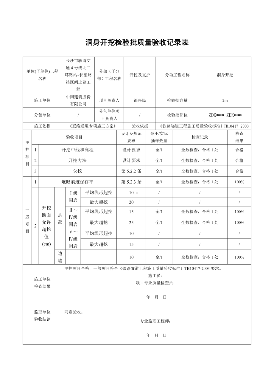 5洞身开挖检验批质量验收记录.doc_第1页