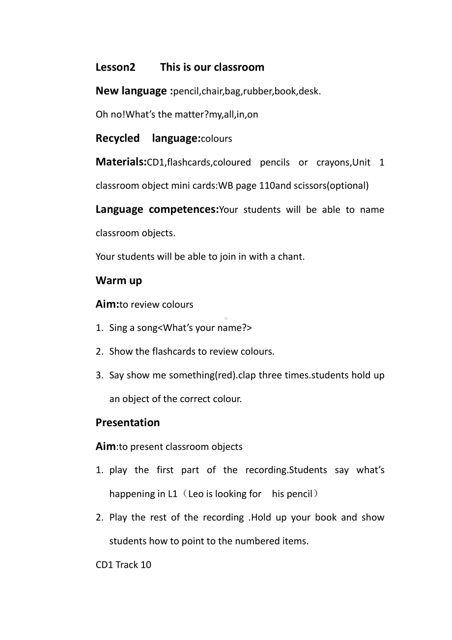 北师大版（三起）四上Unit 5 At school-lesson 2 This is our classroom-教案、教学设计--(配套课件编号：f034e).doc_第1页