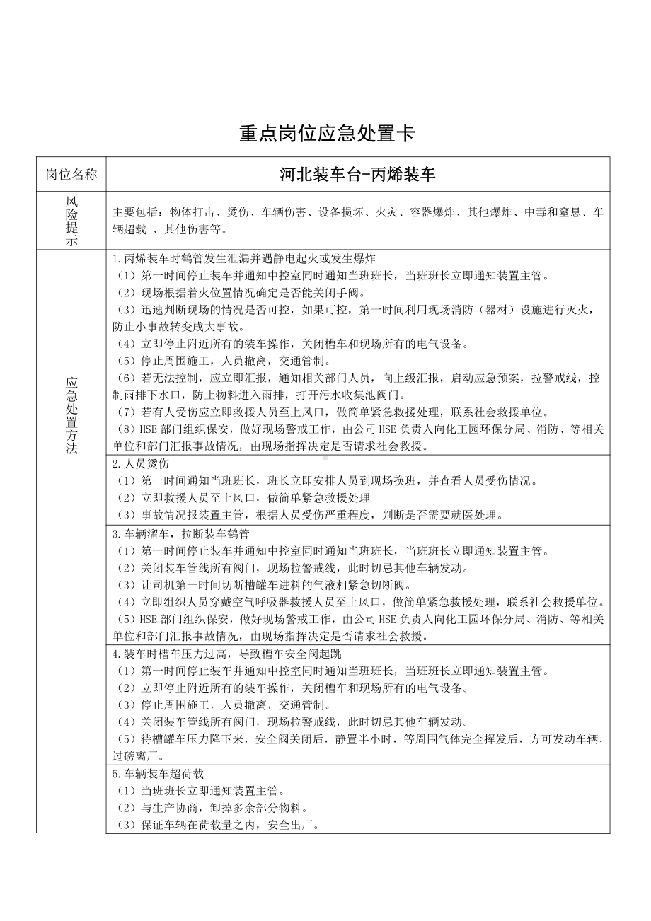 丙烯 应急处置卡.docx_第1页