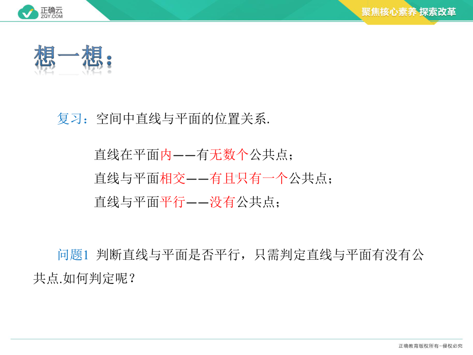 2019-2020学年高中数学人教版A（2019）必修第二册课件： 8.5.2直线与平面平行.pptx_第3页