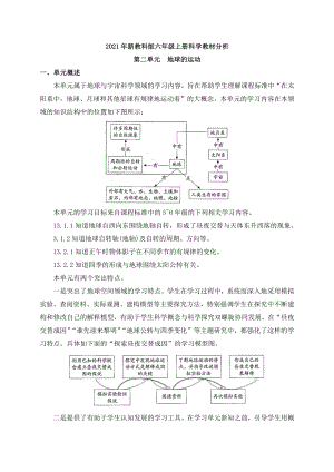 2021年新教科版六年级上册科学第二单元教材分析.docx