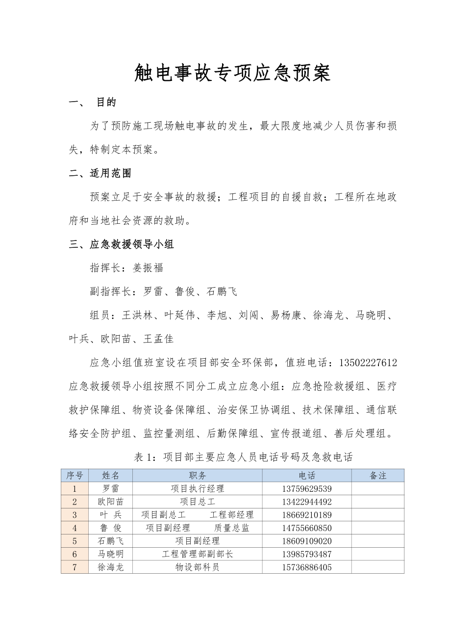 第一项目部五大伤害专项应急预案.doc_第2页