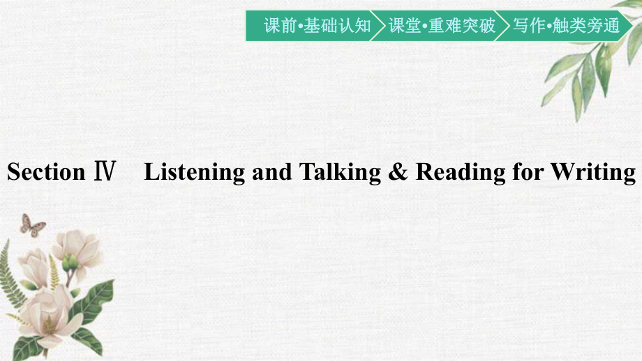 （2021新人教版）高中英语必修第三册UNIT 3　DIVERSE CULTURES Section Ⅳ　Listening and Talking & Reading for Writing ppt课件.pptx_第1页