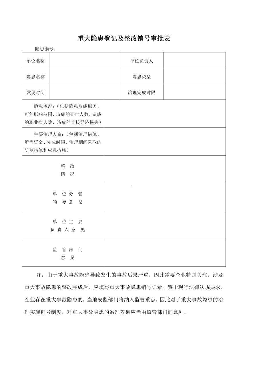 附录F：重大隐患登记及整改销号审批表.doc_第1页