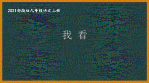 部编版杭州某校九年级语文上册第一单元第5课《我看》课件.ppt