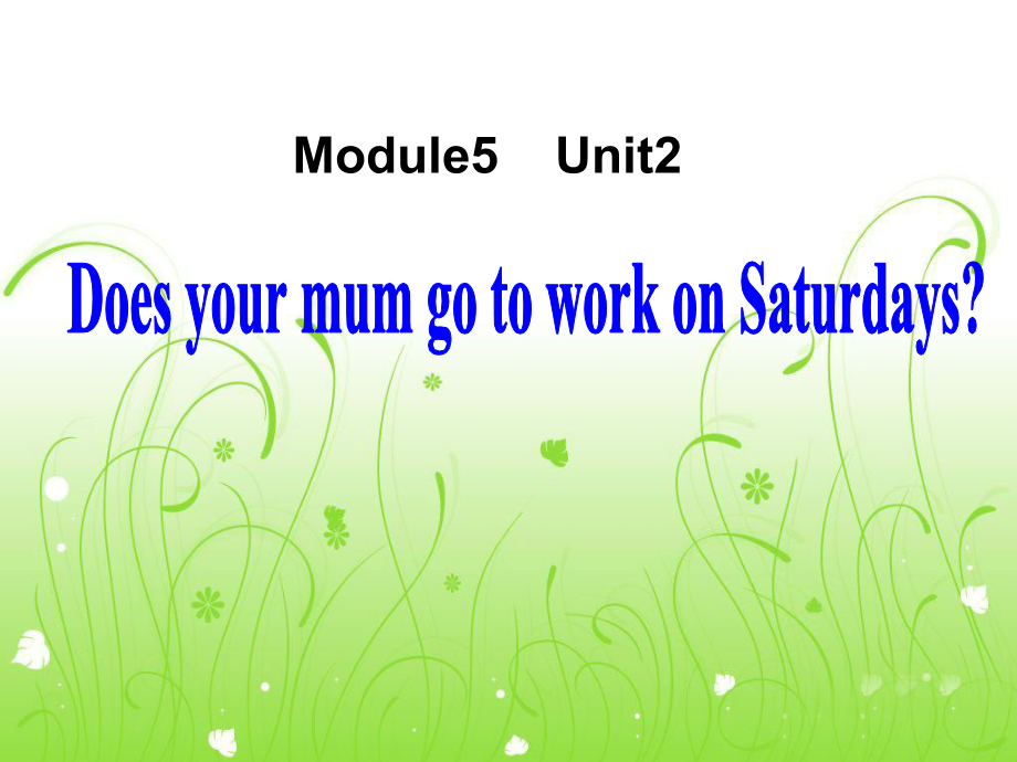 外研版（三起）三年级下册Module 5-Unit 2 Does your mum go to work on Saturdays -ppt课件-(含教案)--(编号：604dd).zip