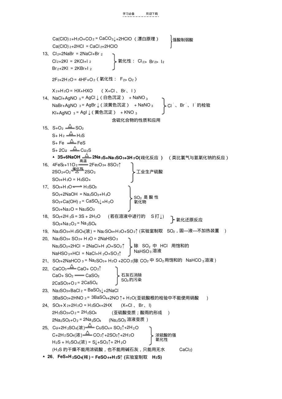 必修一第四章化学方程式汇总.pdf_第2页