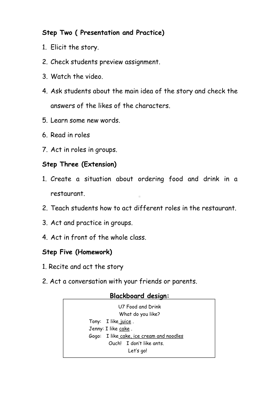 广东版三年级上册Unit 7 Food and Drink-Lesson 2-教案、教学设计--(配套课件编号：933ff).doc_第2页