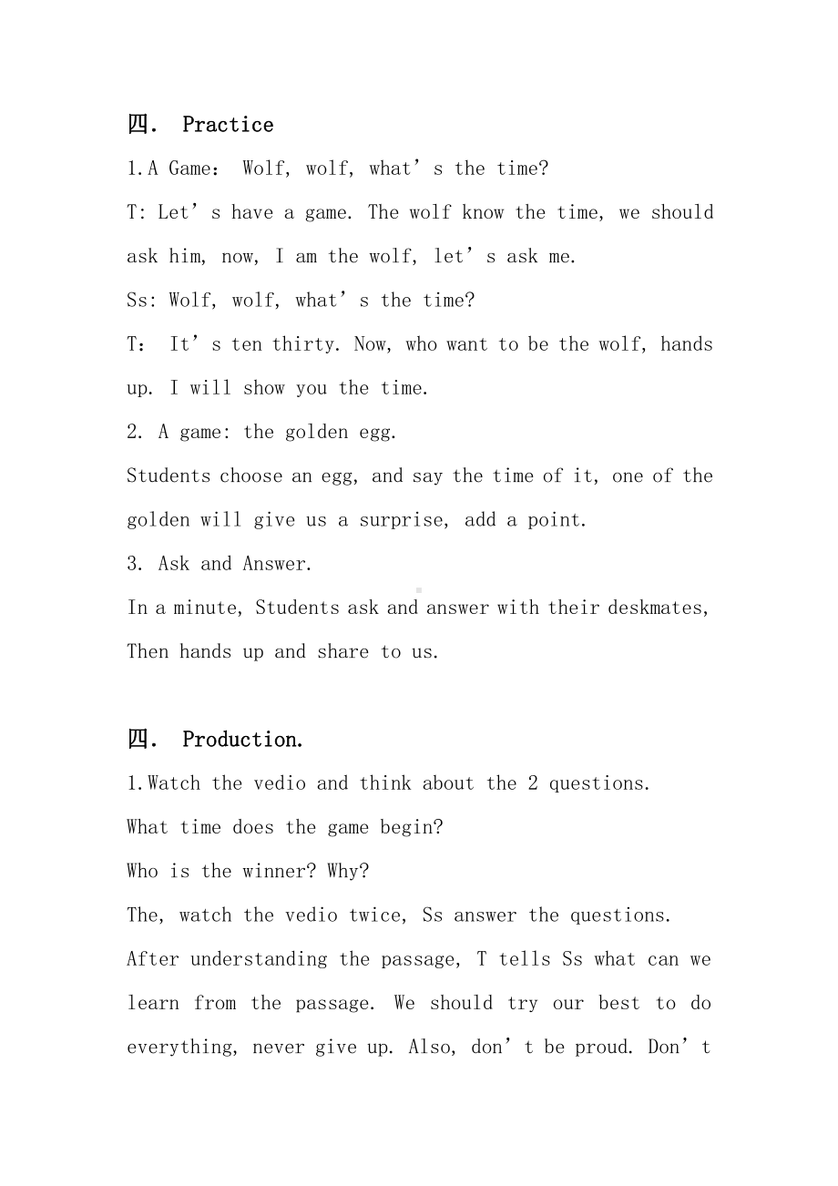 闽教版四年级上册Unit 4 Numbers and Time-Part A-教案、教学设计--(配套课件编号：10234).doc_第3页