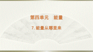 小学科学教科版六年级上册第四单元第7课《能量从哪里来》课件3（2021新版）.pptx