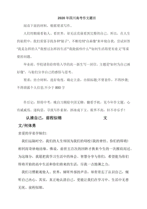 2020四川高考下水文认清自己前程似锦docx.pdf