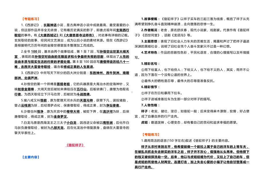 初中语文名著必考考点整理知识点+练习题.docx_第2页