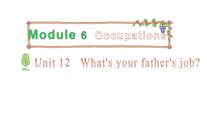 教科版（广州）四年级上册英语Module 6 Occupations Unit 12 What's your father's job 第一课时 ppt课件.pptx