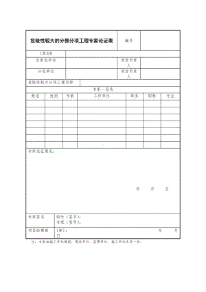 危险性较大的分部分项工程专家论证表.doc