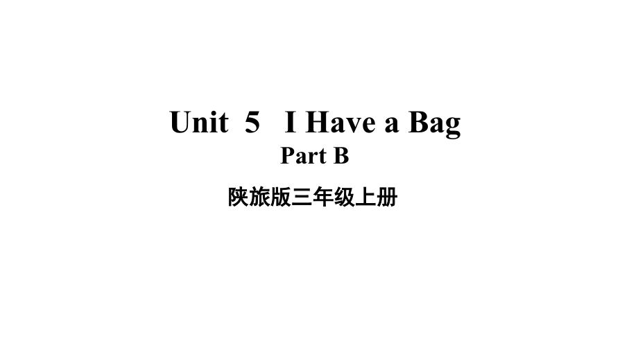 陕旅版三年级上册英语Unit 5 I have a bag Part Bppt课件（含音频）.zip